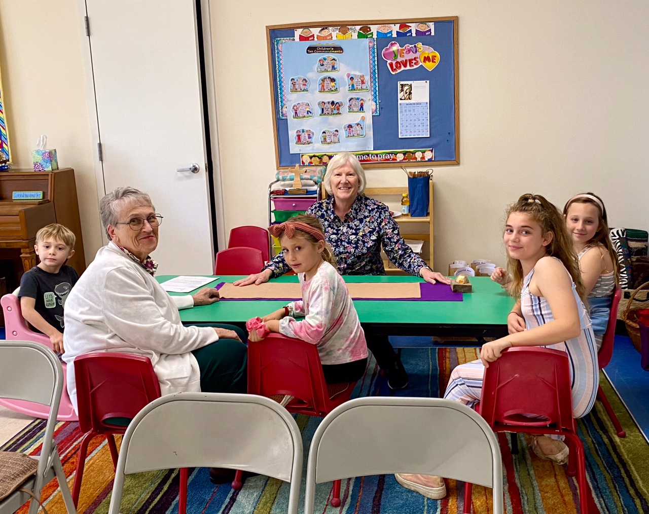 Children participating in Godly Play